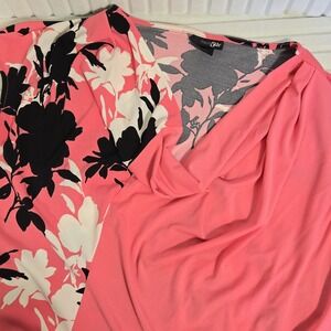 East 5th Women's Pink Floral Sleeveless Pullover Blouse V Neck  Top Size L